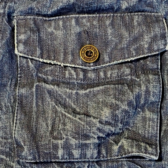 VTG Ralph Lauren stone wash denim blue jeans adjustable buckle waist flap button - Picture 12 of 12